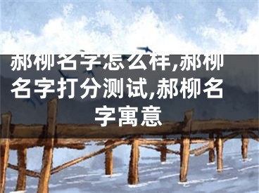 郝柳名字怎么样,郝柳名字打分测试,郝柳名字寓意