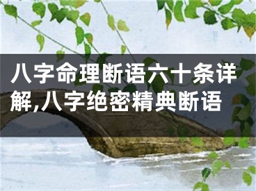 八字命理断语六十条详解,八字绝密精典断语