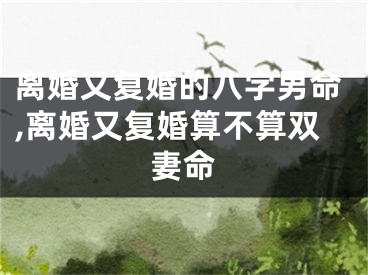 离婚又复婚的八字男命,离婚又复婚算不算双妻命