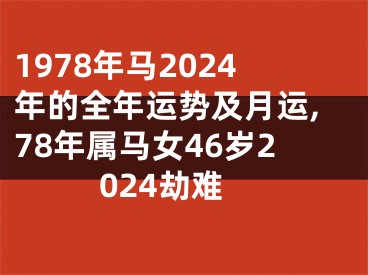 1978年马2024年的全年运势及月运,78年属马女46岁2024劫难