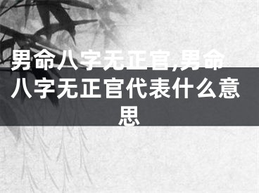 男命八字无正官,男命八字无正官代表什么意思