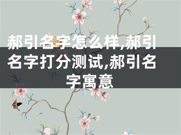 郝引名字怎么样,郝引名字打分测试,郝引名字寓意