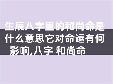 生辰八字里的和尚命是什么意思它对命运有何影响,八字 和尚命
