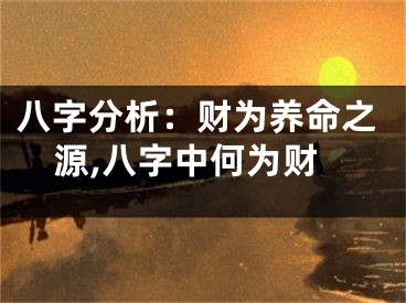 八字分析：财为养命之源,八字中何为财