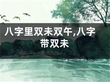八字里双未双午,八字带双未