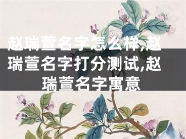 赵瑞萱名字怎么样,赵瑞萱名字打分测试,赵瑞萱名字寓意