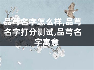 品芎名字怎么样,品芎名字打分测试,品芎名字寓意