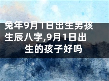 兔年9月1日出生男孩生辰八字,9月1日出生的孩子好吗