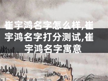 崔宇鸿名字怎么样,崔宇鸿名字打分测试,崔宇鸿名字寓意