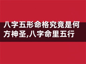 八字五形命格究竟是何方神圣,八字命里五行