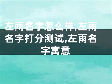 左雨名字怎么样,左雨名字打分测试,左雨名字寓意