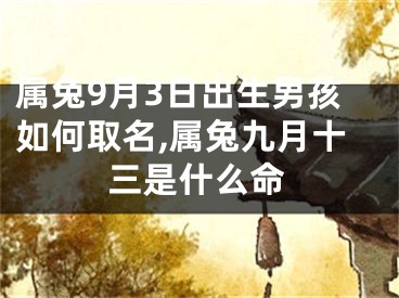 属兔9月3日出生男孩如何取名,属兔九月十三是什么命