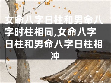 女命八字日柱和男命八字时柱相同,女命八字日柱和男命八字日柱相冲
