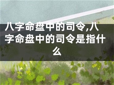 八字命盘中的司令,八字命盘中的司令是指什么