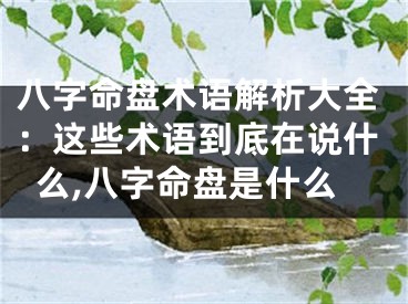 八字命盘术语解析大全：这些术语到底在说什么,八字命盘是什么