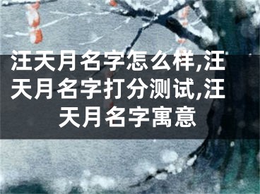 汪天月名字怎么样,汪天月名字打分测试,汪天月名字寓意