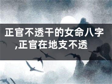 正官不透干的女命八字,正官在地支不透