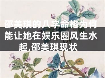 邵美琪的八字命格为何能让她在娱乐圈风生水起,邵美琪现状