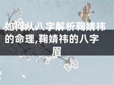 如何从八字解析鞠婧祎的命理,鞠婧祎的八字眉