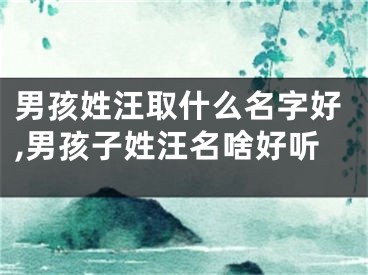 男孩姓汪取什么名字好,男孩子姓汪名啥好听
