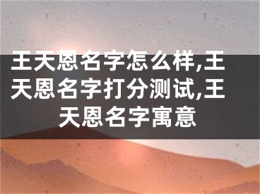 王天恩名字怎么样,王天恩名字打分测试,王天恩名字寓意