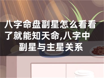八字命盘副星怎么看看了就能知天命,八字中副星与主星关系