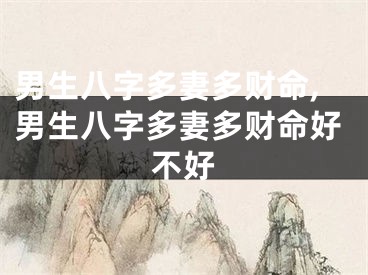 男生八字多妻多财命,男生八字多妻多财命好不好