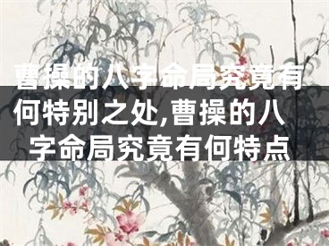 曹操的八字命局究竟有何特别之处,曹操的八字命局究竟有何特点