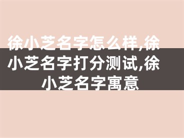 徐小芝名字怎么样,徐小芝名字打分测试,徐小芝名字寓意