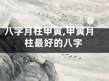 八字月柱甲寅,甲寅月柱最好的八字