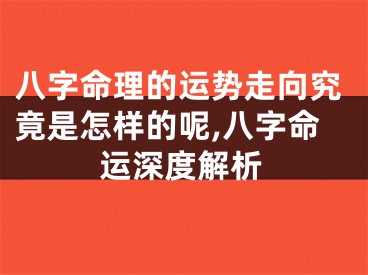 八字命理的运势走向究竟是怎样的呢,八字命运深度解析