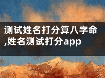 测试姓名打分算八字命,姓名测试打分app
