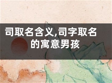 司取名含义,司字取名的寓意男孩