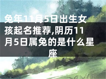 兔年11月5日出生女孩起名推荐,阴历11月5日属兔的是什么星座