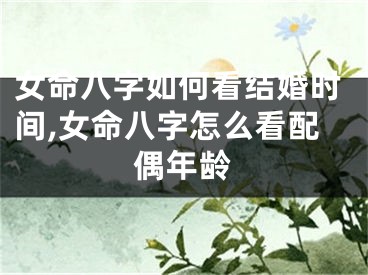 女命八字如何看结婚时间,女命八字怎么看配偶年龄