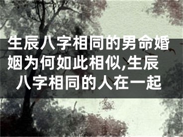 生辰八字相同的男命婚姻为何如此相似,生辰八字相同的人在一起