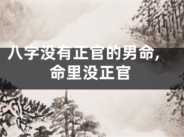八字没有正官的男命,命里没正官