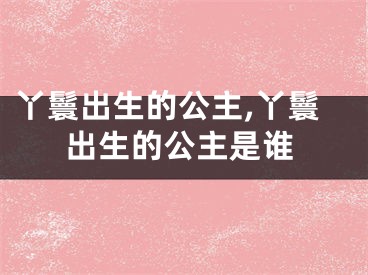 丫鬟出生的公主,丫鬟出生的公主是谁