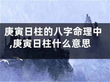 庚寅日柱的八字命理中,庚寅日柱什么意思
