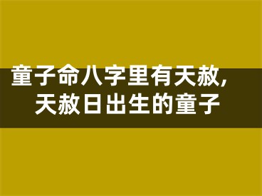 童子命八字里有天赦,天赦日出生的童子