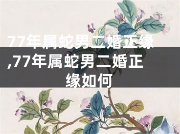 77年属蛇男二婚正缘,77年属蛇男二婚正缘如何