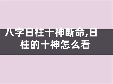 八字日柱十神断命,日柱的十神怎么看