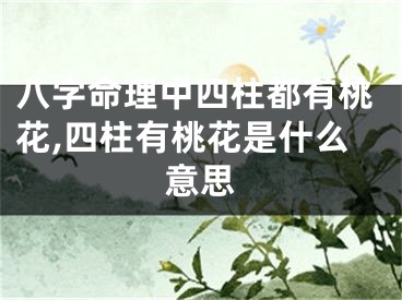 八字命理中四柱都有桃花,四柱有桃花是什么意思