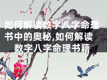 如何解读数字八字命理书中的奥秘,如何解读数字八字命理书籍