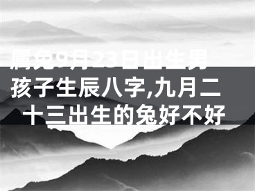 属兔9月23日出生男孩子生辰八字,九月二十三出生的兔好不好