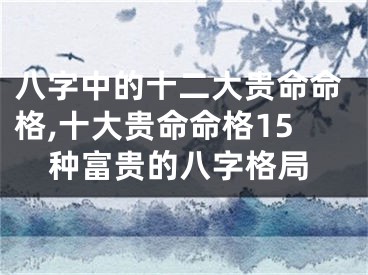 八字中的十二大贵命命格,十大贵命命格15种富贵的八字格局