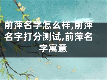 前萍名字怎么样,前萍名字打分测试,前萍名字寓意