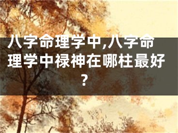 八字命理学中,八字命理学中禄神在哪柱最好?
