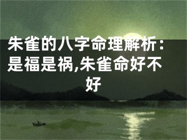 朱雀的八字命理解析：是福是祸,朱雀命好不好