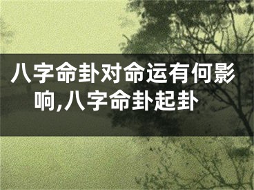 八字命卦对命运有何影响,八字命卦起卦